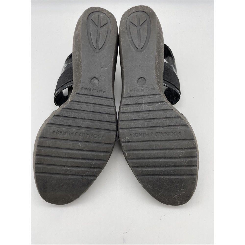 DONALD J‎ PLINER Size 8M Nona Black Leather Open Toe Platform Sandals - Picture 11 of 11